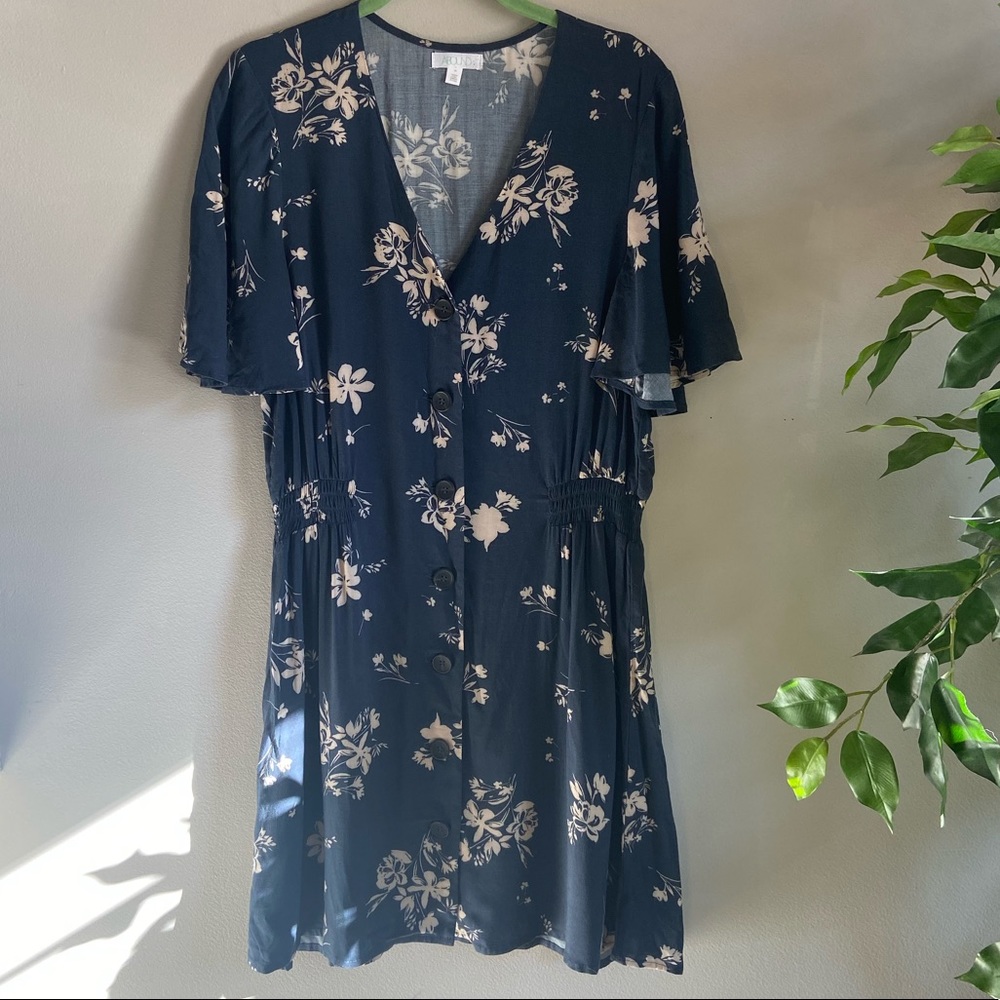 Abound floral button down dress